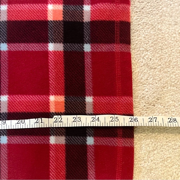 Eddie Bauer Red Plaided Fleece Quarter Zipped Sweater - Picture 9 of 9